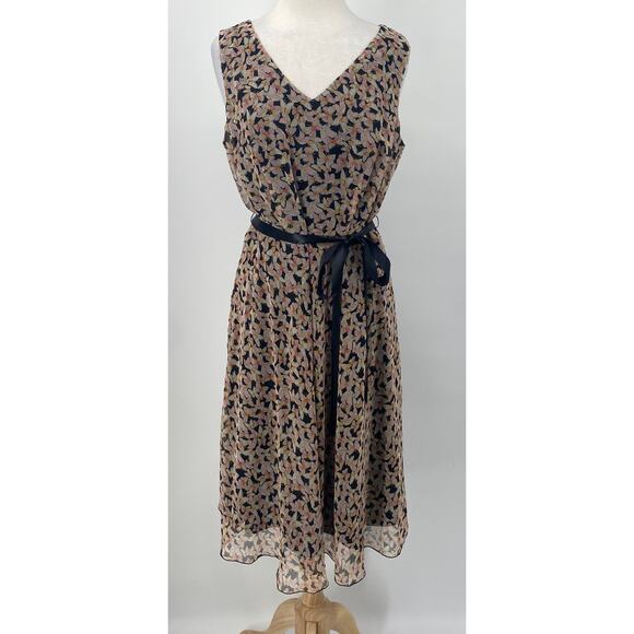 Vintage Y2k Torrid Butterfly Print Dress Chiffon Belted Sleeveless NEW Womens 14 - Picture 2 of 12